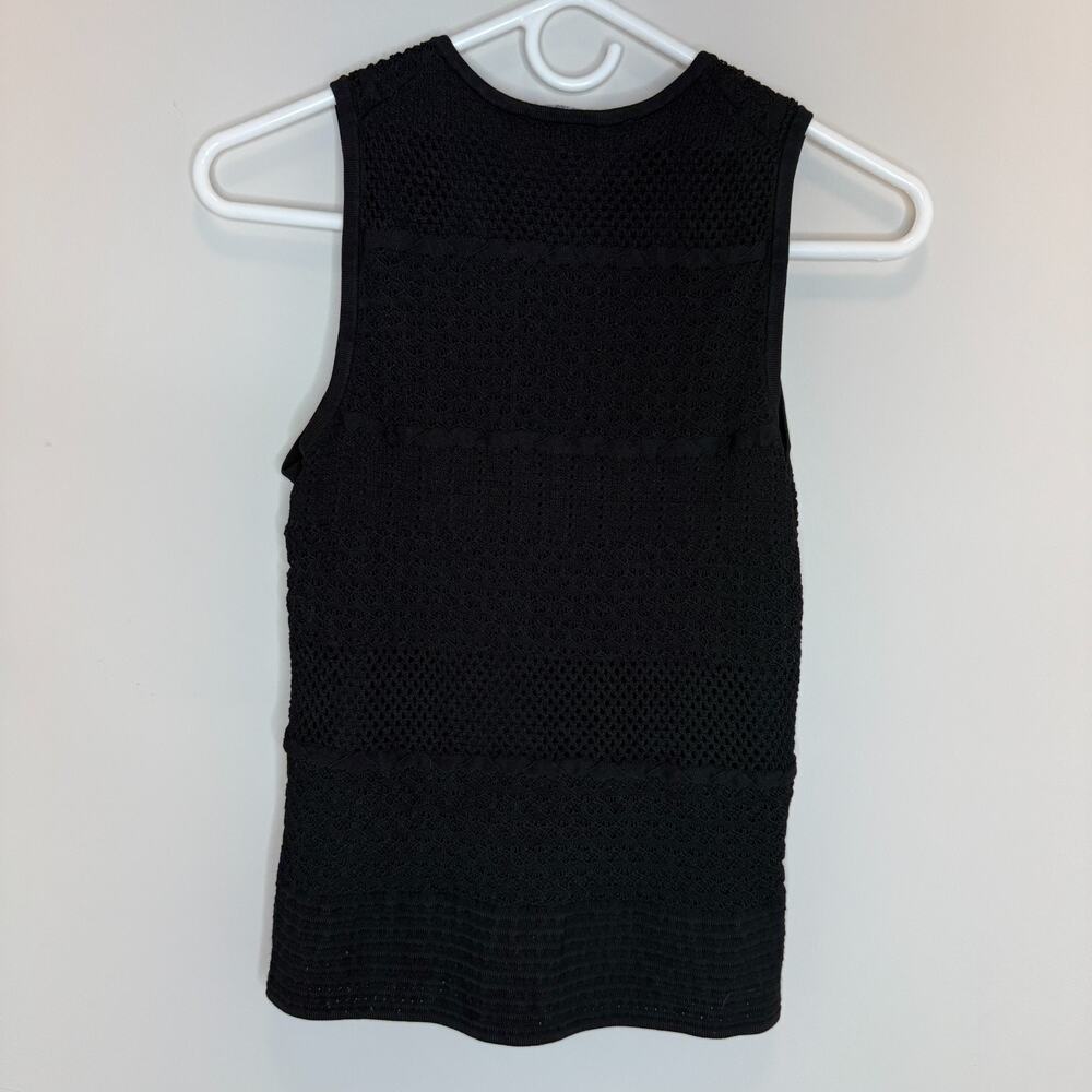 White House Black Market Womens Sweater Tank Medium Black Knit Whimsigoth Grunge - Picture 5 of 5
